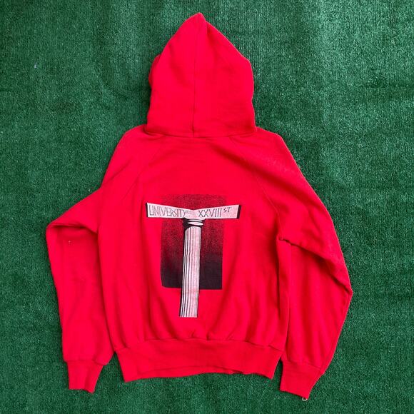 VINTAGE USC TROJANS SINGLE STITCH RED GREEK WEEK HOODIE 1984 SWEATSHIRT SZ S - Picture 2 of 4